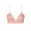Aggi By Halewski Women's Rose Gold Asha Satin Interface Tan Bralette Top In Rose Gold