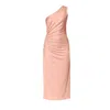 Aggi By Halewski Women's Rose Gold Clara Cameo Rose Asymmetric Midi Dress In Rose Gold