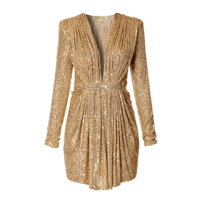 Aggi Women's Roxie Golden Diamond Sequin Mini Dress