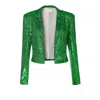 Aggi By Halewski Blazer Shannon Shamrock Green Sequins In Green