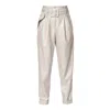 Aggi By Halewski Women's White Sally Moon Beam High Waist Vegan Leather Pants In White