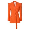 Aggi By Halewski Women's Yellow / Orange Marina Tangerine Blazer In Yellow/orange