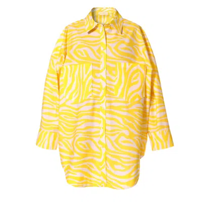 Aggi Women's Yellow / Orange Willow Hello Yellow Oversized Shirt