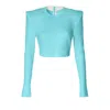 Aggi By Halewski Women's Zoey Blue Radiance Long Sleeve Crop Top In Blue