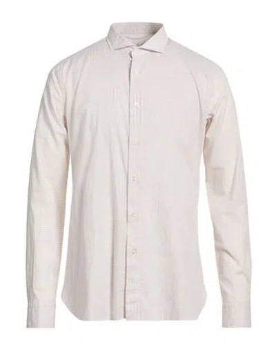 Agho Man Shirt Beige Size 16 Cotton In Sand