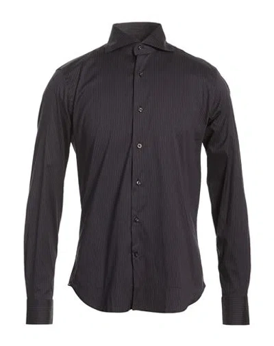 Agho Man Shirt Black Size 15 ¾ Cotton, Polyamide, Elastane