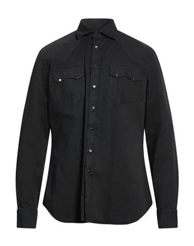 Agho Man Shirt Black Size 16 ½ Cotton, Elastane