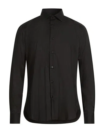 Agho Man Shirt Black Size 16 ½ Cotton, Elastane