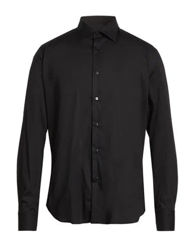 Agho Man Shirt Black Size 16 ½ Cotton, Elastane