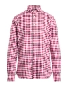 Agho Man Shirt Burgundy Size 17 ½ Cotton In Multi
