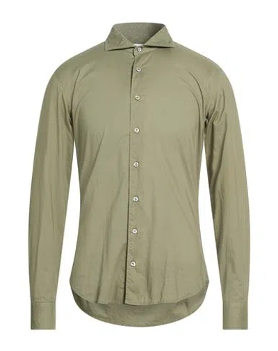 Agho Man Shirt Military Green Size 15 ½ Cotton, Elastane