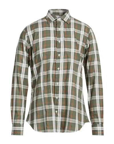 Agho Man Shirt Military Green Size 16 Cotton
