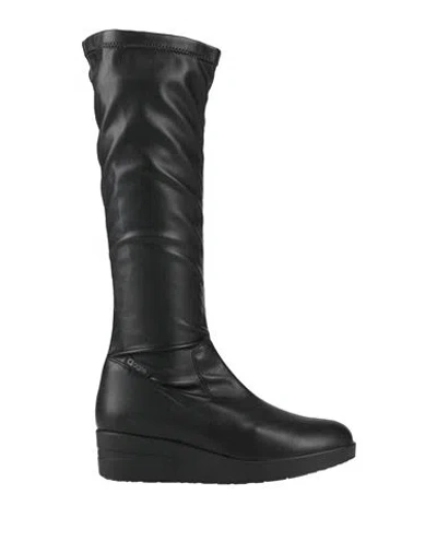 Agile By Rucoline Woman Knee Boots Black Size 5 Textile Fibers