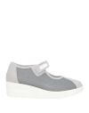 Agile By Rucoline Woman Pumps Grey Size 8 Leather, Textile Fibers In Gray