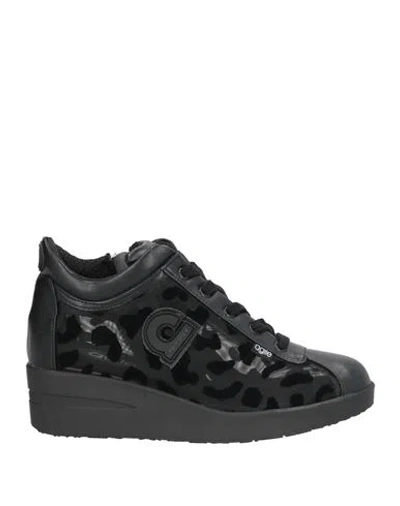 Agile By Rucoline Woman Sneakers Black Size 8 Soft Leather