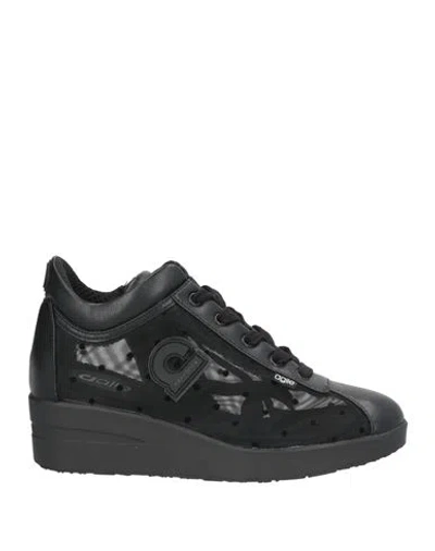 Agile By Rucoline Woman Sneakers Black Size 8 Textile Fibers