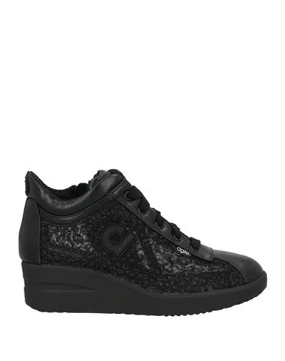 Agile By Rucoline Woman Sneakers Black Size 8 Textile Fibers