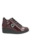 Agile By Rucoline Woman Sneakers Burgundy Size 8 Polyurethane In Red
