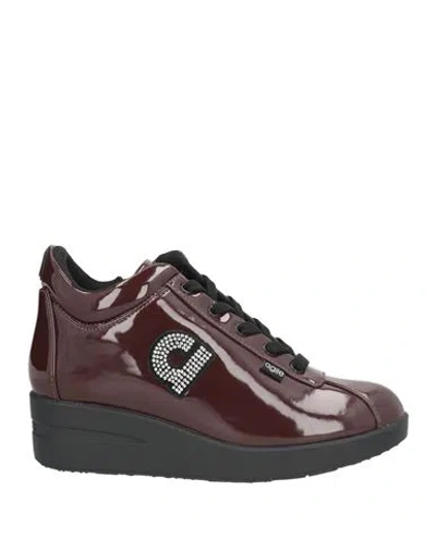 Agile By Rucoline Woman Sneakers Burgundy Size 8 Polyurethane In Red