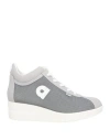 Agile By Rucoline Woman Sneakers Grey Size 9 Textile Fibers, Leather In Gray
