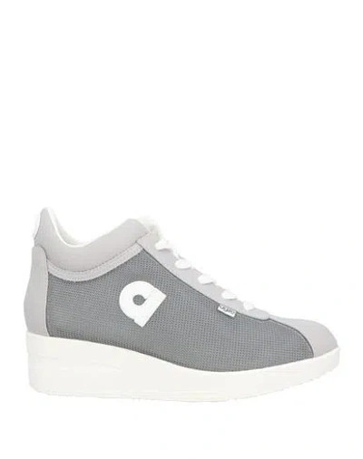 Agile By Rucoline Woman Sneakers Grey Size 9 Textile Fibers, Leather In Gray