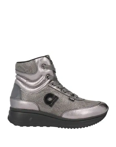 Agile By Rucoline Woman Sneakers Lead Size 8 Textile Fibers In Grey
