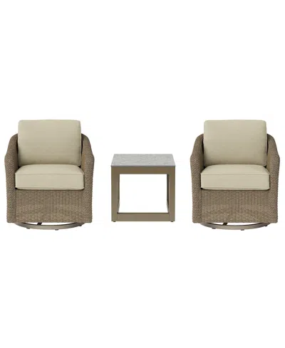 Agio 31" Sonetta 2-piece Outdoor Swivel Chairs + 1 End Table, Created For Macy's
