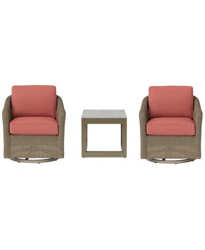 Agio 31" Sonetta 2-piece Outdoor Swivel Chairs + 1 End Table, Created For Macy's