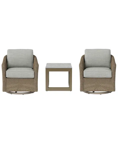 Agio 31" Sonetta 2-piece Outdoor Swivel Chairs + 1 End Table, Created For Macy's