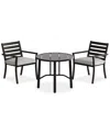 Agio Astaire 3pc Bistro Dining Set (32" Round Table + 2 Chairs), Created For Macy's In Oyster Light Grey