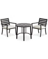 Agio Astaire 3pc Bistro Dining Set (32" Round Table + 2 Chairs), Created For Macy's In Pearl White