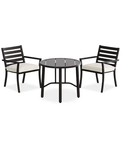Agio Astaire 3pc Bistro Dining Set (32" Round Table + 2 Chairs), Created For Macy's In Pearl White