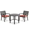 Agio Astaire 3pc Bistro Dining Set (32" Round Table + 2 Chairs), Created For Macy's In Peony Brick Red