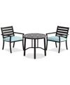 Agio Astaire 3pc Bistro Dining Set (32" Round Table + 2 Chairs), Created For Macy's In Spa Light Blue