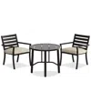 Agio Astaire 3pc Bistro Dining Set (32" Round Table + 2 Chairs), Created For Macy's In Straw Natural
