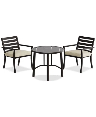 Agio Astaire 3pc Bistro Dining Set (32" Round Table + 2 Chairs), Created For Macy's In Straw Natural