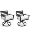 Agio Astaire Outdoor 2-pc Swivel Chair Bundle Set In Pearl White