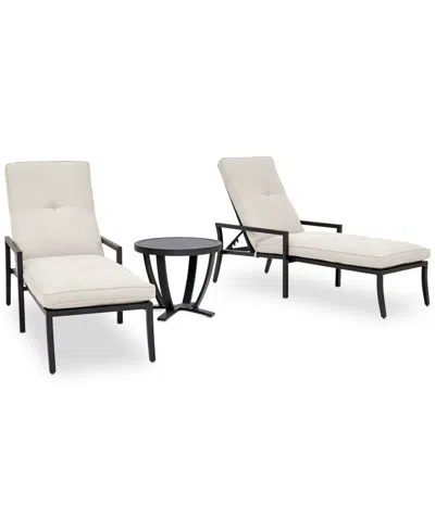 Agio Astaire Outdoor 3-pc Chaise Set (2 Chaise Lounge Chairs + 1 End Table), Created For Macy's In White