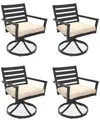 Agio Astaire Outdoor 4-pc Swivel Chair Bundle Set In Straw Natural