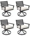 Agio Astaire Outdoor 4-pc Swivel Chair Bundle Set In Pearl White