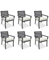 Agio Astaire Outdoor 6-pc Dining Chair Bundle Set In Pearl White