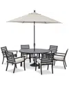Agio Astaire Outdoor 7-pc Dining Set (60" Round Table + 6 Dining Chairs), Created For Macy's In Pearl White