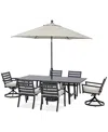 Agio Astaire Outdoor 7-pc Dining Set (84x42" Table + 4 Dining Chairs + 2 Swivel Chairs), Created For Macy In Pearl White