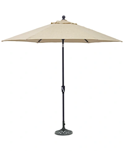 Agio Astaire Outdoor 9' Umbrella + Umbrella Base In Straw Natural