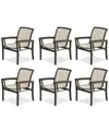 Agio Bartow Outdoor Dining Chairs, Set Of 6 In Brown