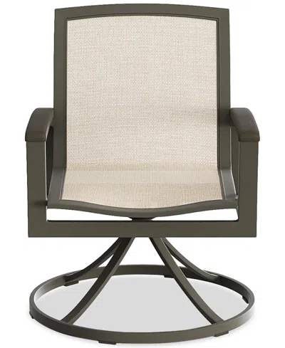 Agio Bartow Outdoor Dining Swivel Chair In Brown