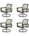 Agio Bartow Outdoor, Swivel Chairs Set Of 4 In Brown