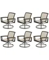 Agio Bartow Outdoor, Swivel Chairs Set Of 6 In Brown