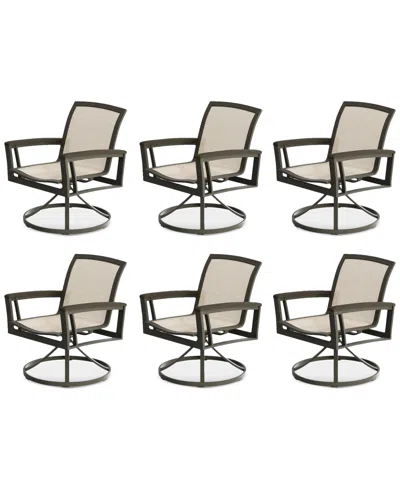 Agio Bartow Outdoor, Swivel Chairs Set Of 6 In Brown