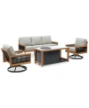 Agio Baxley Firepit Collection Created For Macys In Oyster Light Grey